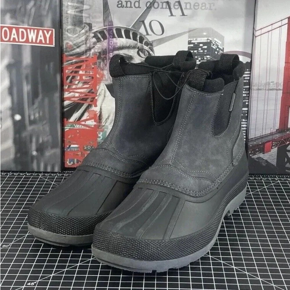 Eddie Bauer VARIOUS SIZES  Mens Dark Grey Paisley Waterproof Winter Boots NEW